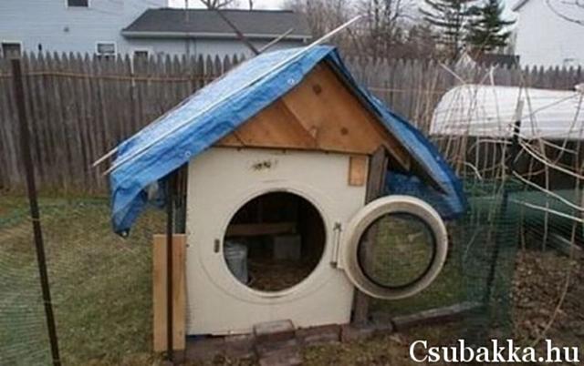 Kutyaház mosógépből kutyaól újrahasznosítás kutya kutyaház felhasználás érdekes