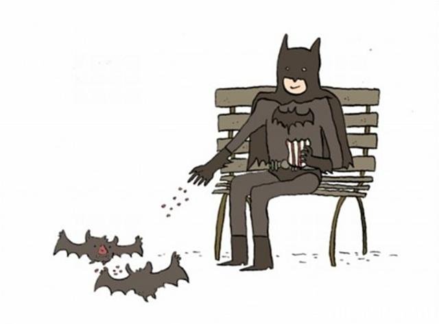 Batman nyugdíjban pihent elvont etetés Batman elvetemült kép