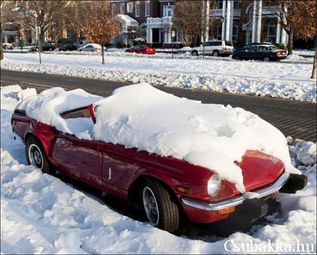 Szívás tél autó hó kocsi szívás cabrio