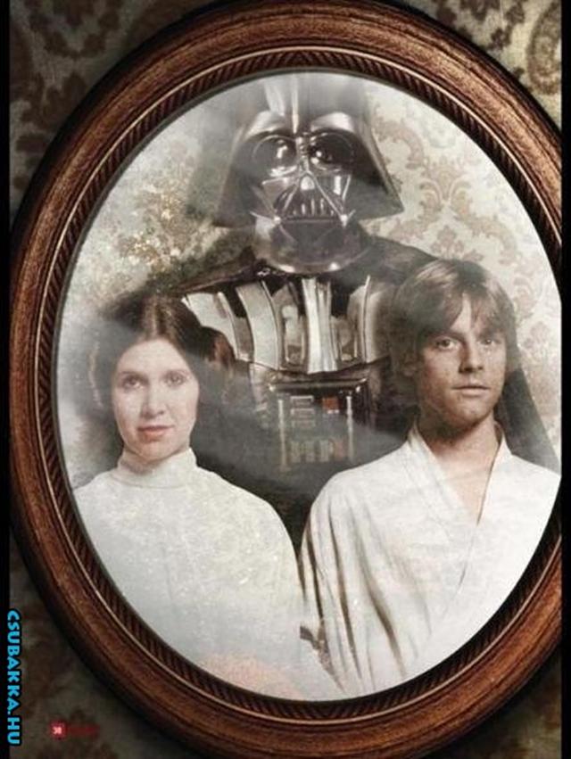 Együtt a család :) star wars Darth Vader luke család vicces Képek