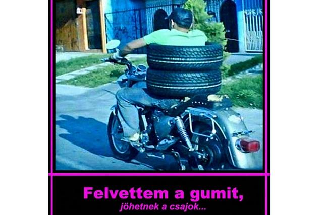 Felvettem a gumit. Képek