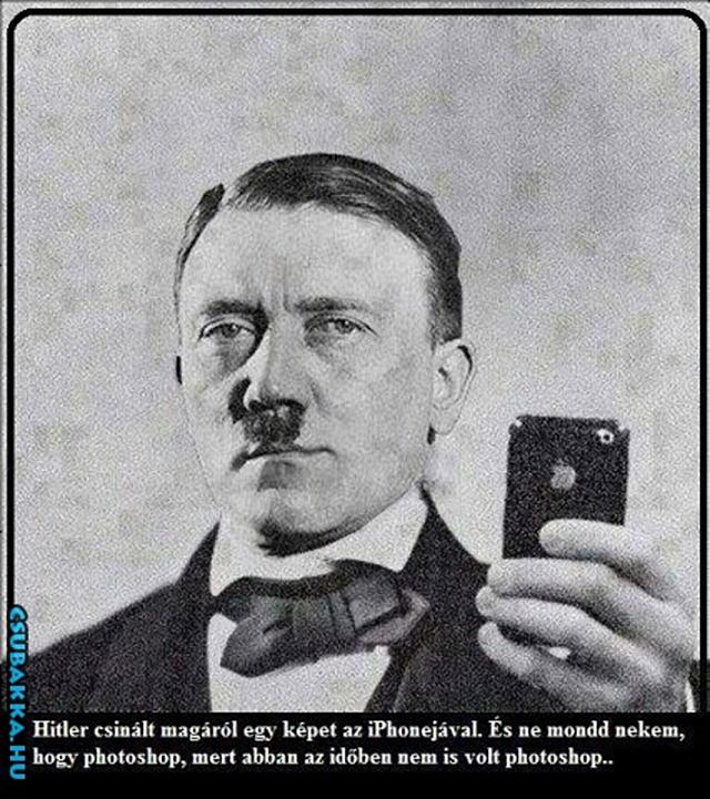Hitler selfshot :) beteg iphone photoshop hitler hitler viccek vicces képek