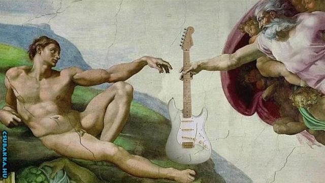 És az Úr megteremté a Rock zenét... Isten rock metál teremtés vicces képek