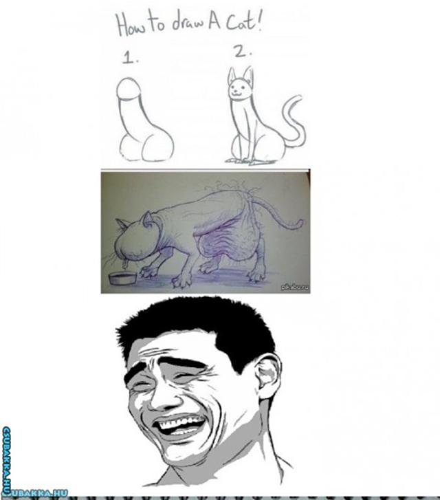 Hogy rajzolj macskát... bitch please vicces macska Képek fail
