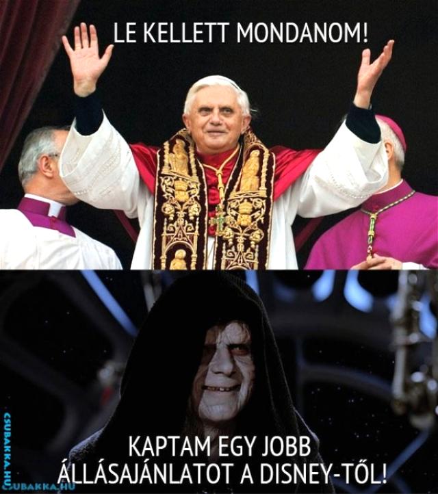 Miért mond le a pápa? beteg vicces Képek pápa star wars disney