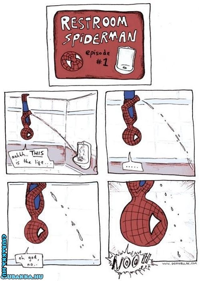 Pókember a WC-n :) probléma beteg pókember Képek