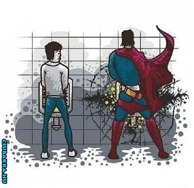 Superman a wc-n :) superman vicces wc Képek