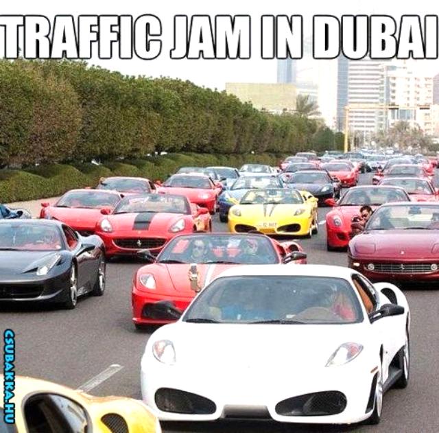 Forgalmi dugó Dubai-ban :) forgalom Képek dubai vicces