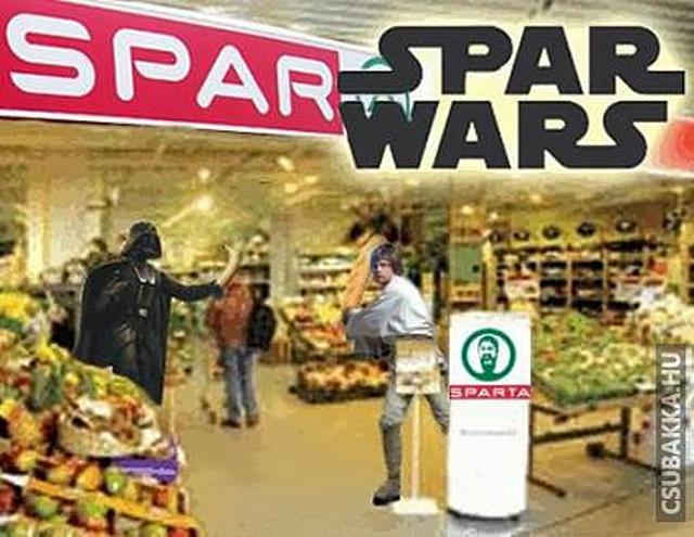 Nagybevásárláson a család Darth Vader star wars jedi luke