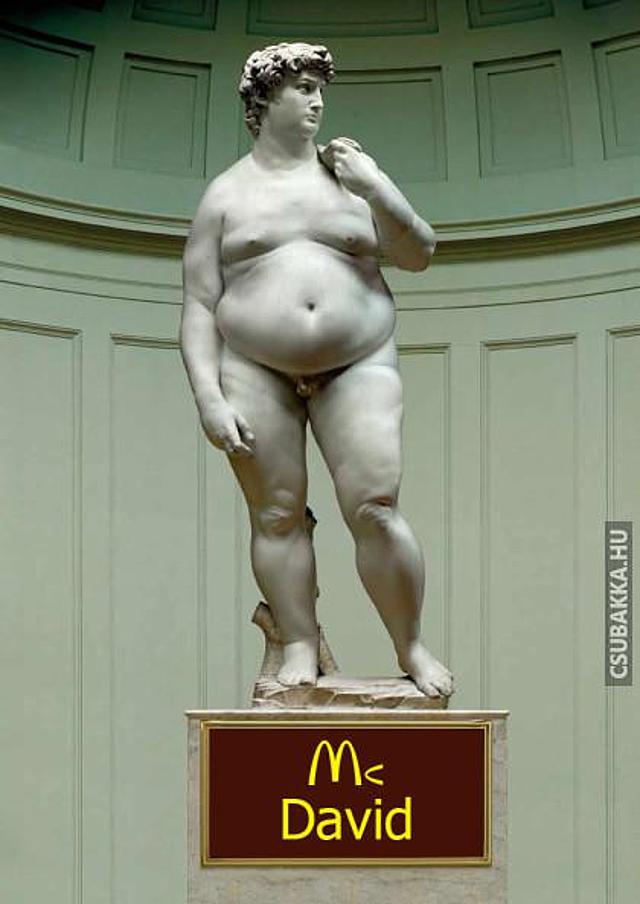 Klasszikus szobor modern változata Képek szobor mcdonalds kövér