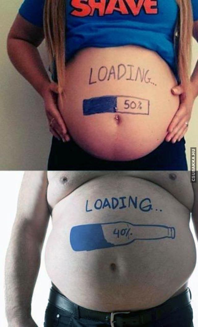 Betöltés terhesség vicces képek sörhas