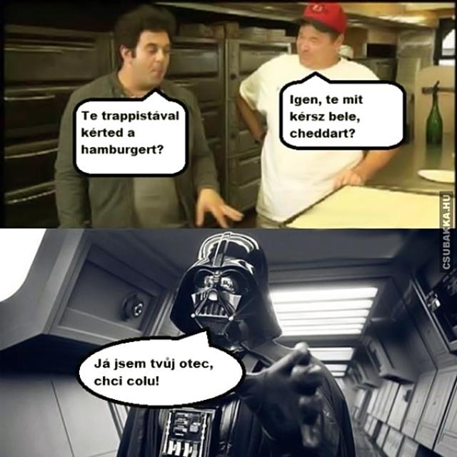 Mivel kéred a hamburgert? Darth Vader vicces képek hamburger