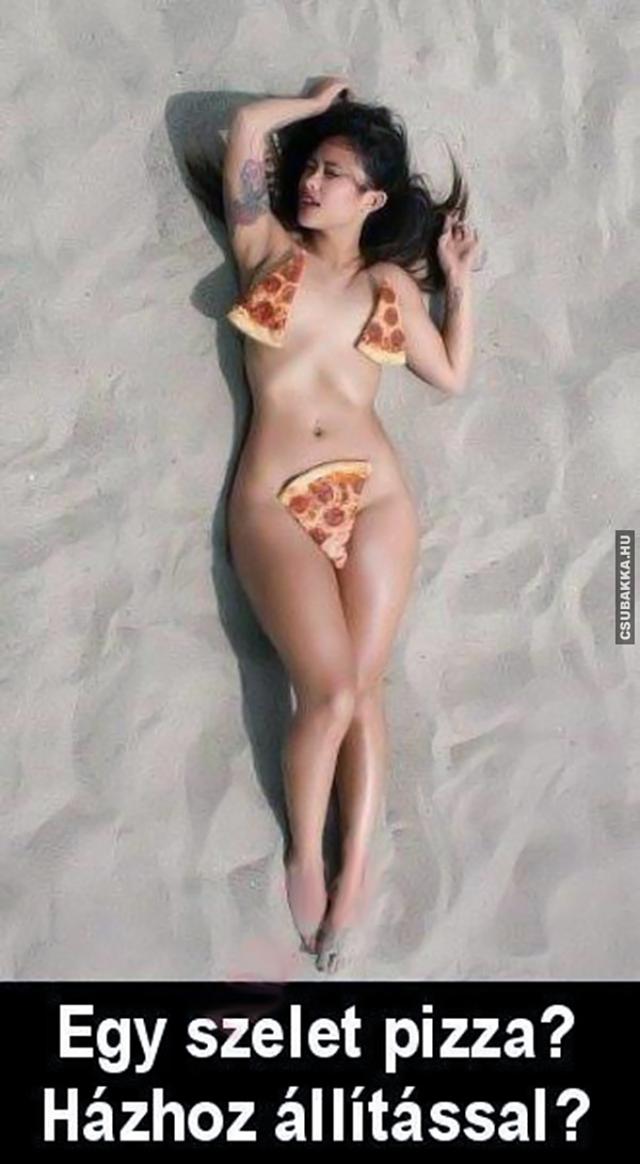 Pizzaszelet pizza csajos képek