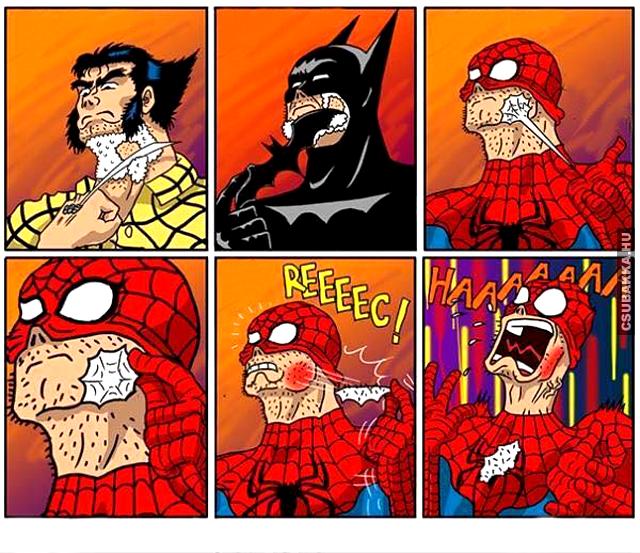 Lessük meg, ki hogyan borotválkozik! szuperhősök Batman hogyan farkas vicces képek pókember